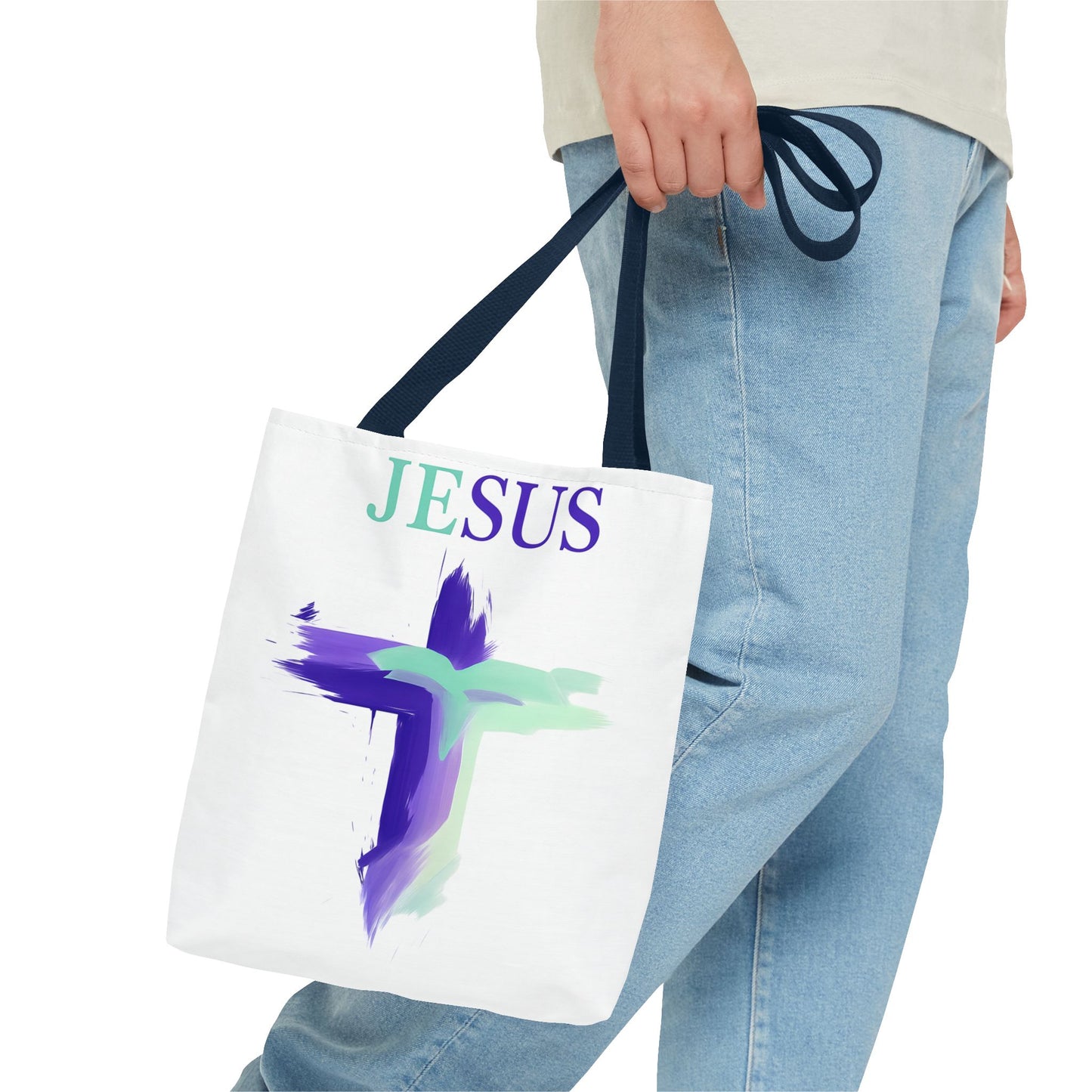 Colorful Modern Christian Tote Bag, Gift For Her, Uplifting Message, Faith Based Accessory