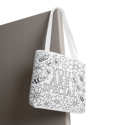 You Are Special Coloring Page Tote Bag, Eco-Friendly Kids Gift, Everyday Use, Summer Accessory, Motivational Design