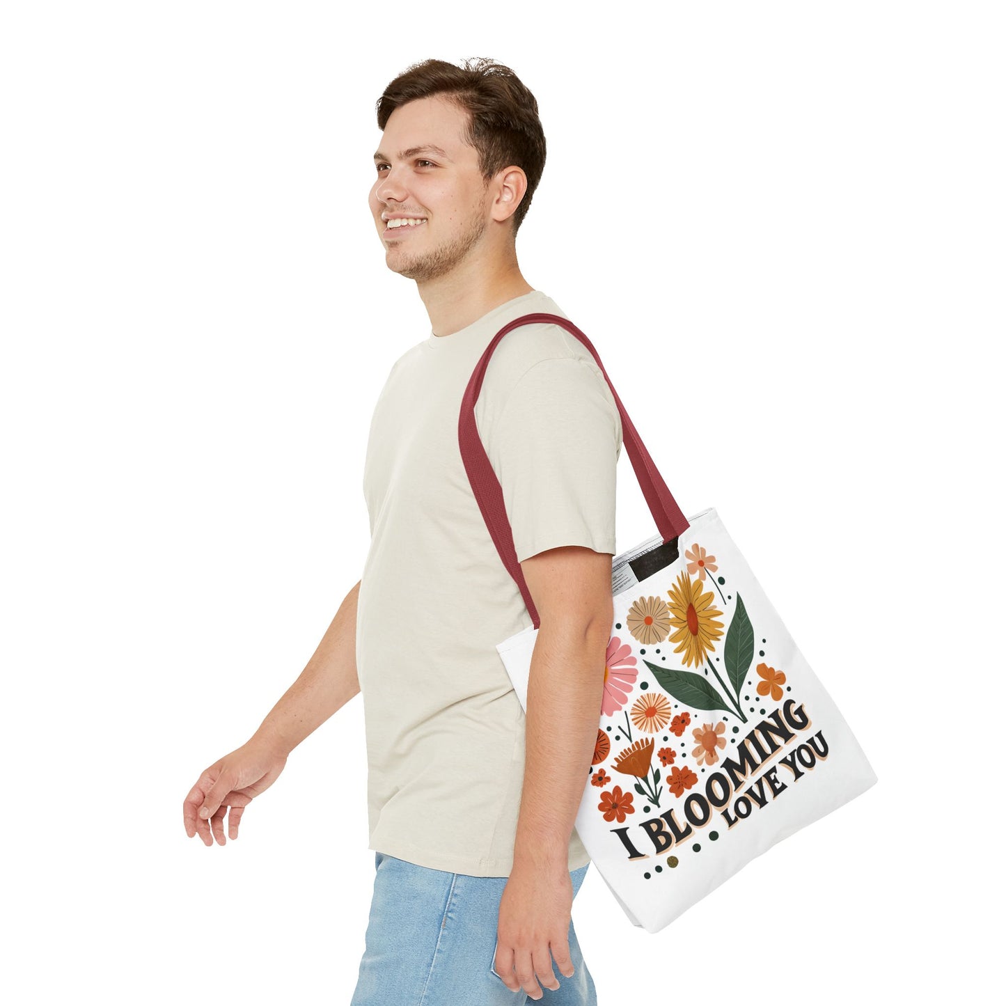 Floral Tote Bag - "I Blooming Love You" - Perfect Gift for Birthdays, Mother's Day, or Spring Celebrations, Floral Shopping Bag, [...]