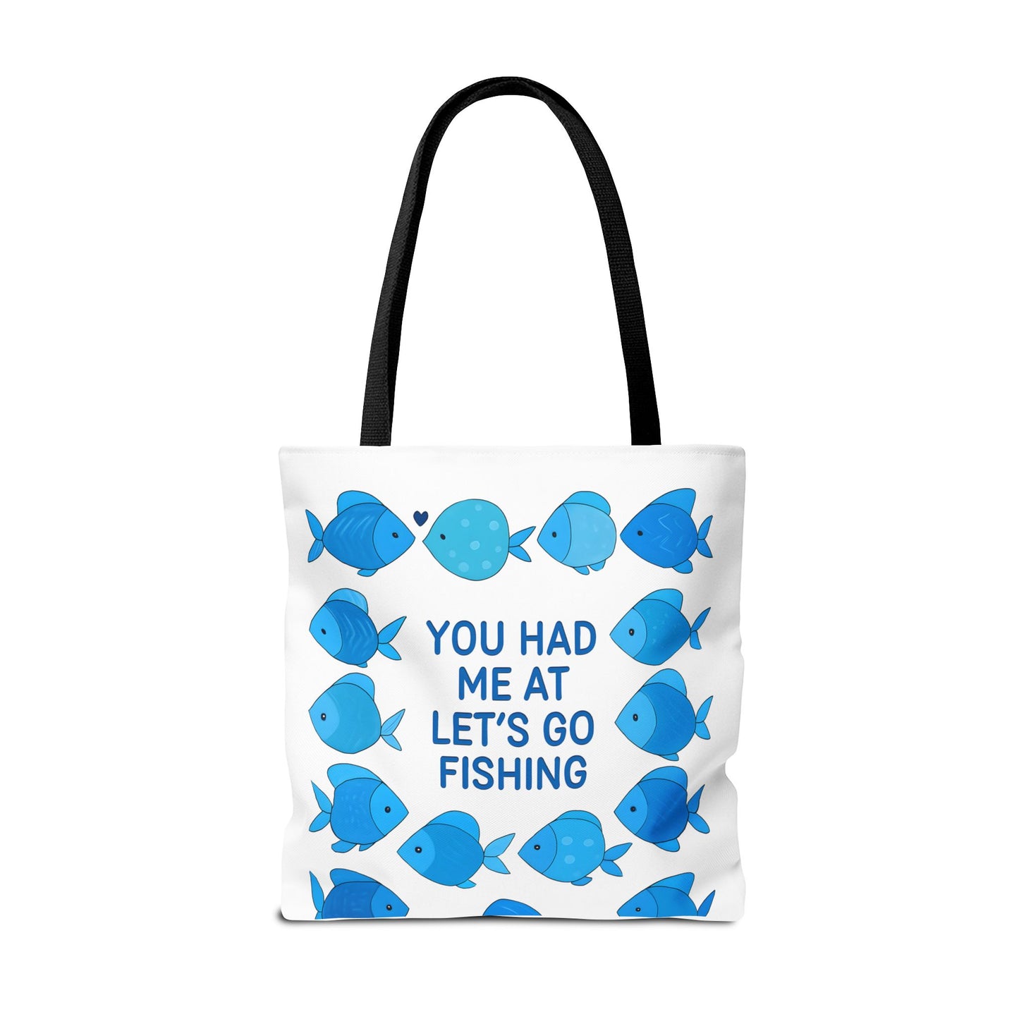 Fishing Tote Bag - You Had Me at Let's Go Fishing, Beach Bag, Gift for Fisherman, Watercolor Fish Art, Summer Accessory