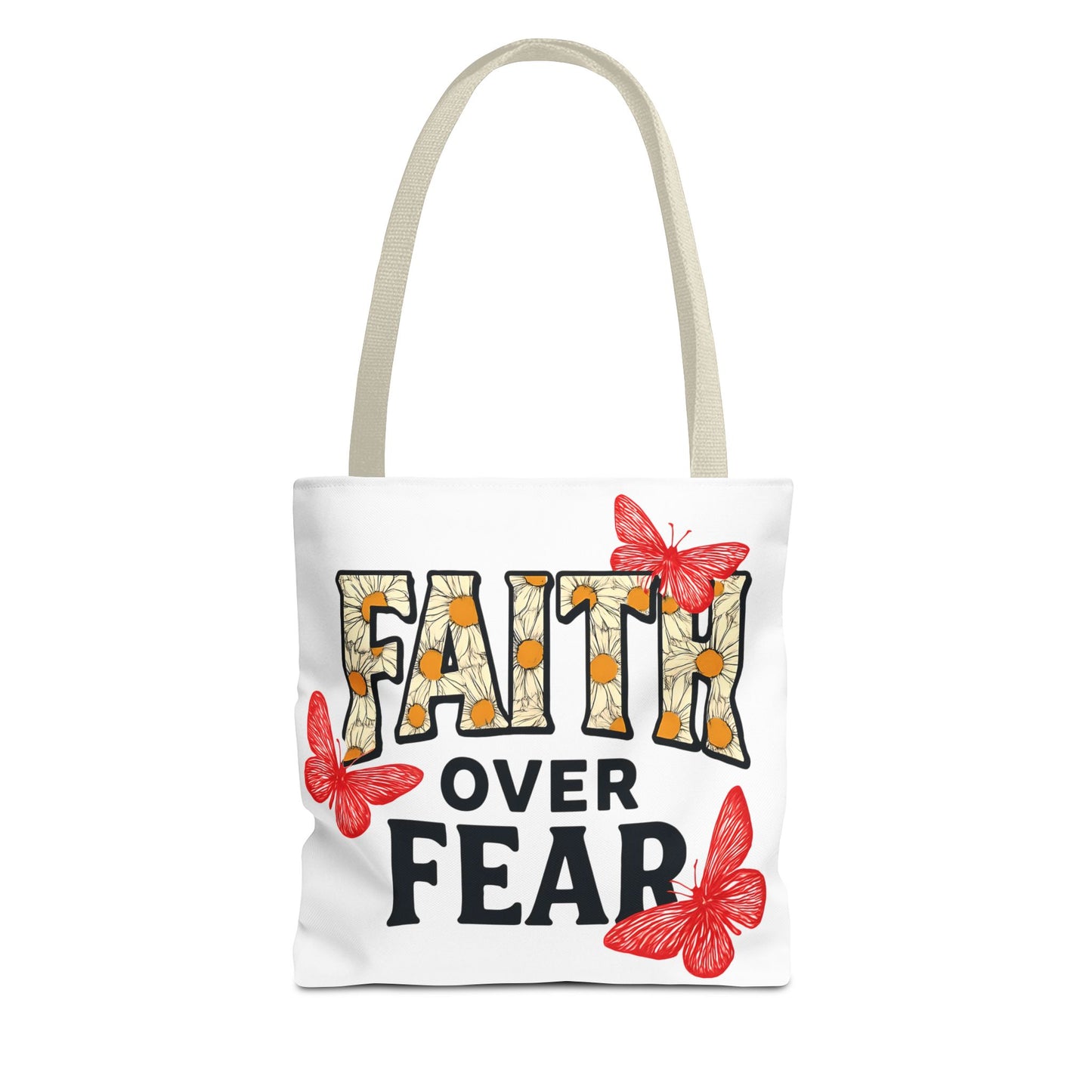 Inspiring Tote Bag – Faith Over Fear, Motivational Gift, Carry All Bag, Everyday Use, Women’s Tote, Uplifting Accessories