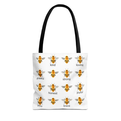 Inspirational Bee Tote Bag, Eco-Friendly Bag for Shopping, Gift for Friends, Kindness Quote Bag, Positive Affirmation Tote