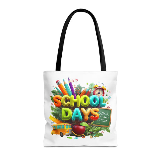 Colorful School Days Tote Bag For Students, Teachers, Back to School, Stylish Shopping Bag, Educational Gift, Eco-Friendly Reusable