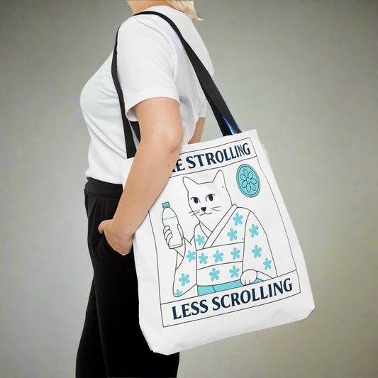 Japanese Motivational Cat Tote Bag