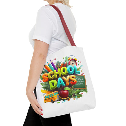 Colorful School Days Tote Bag For Students, Teachers, Back to School, Stylish Shopping Bag, Educational Gift, Eco-Friendly Reusable