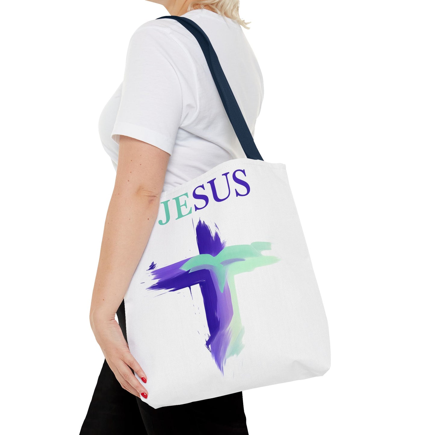 Colorful Modern Christian Tote Bag, Gift For Her, Uplifting Message, Faith Based Accessory