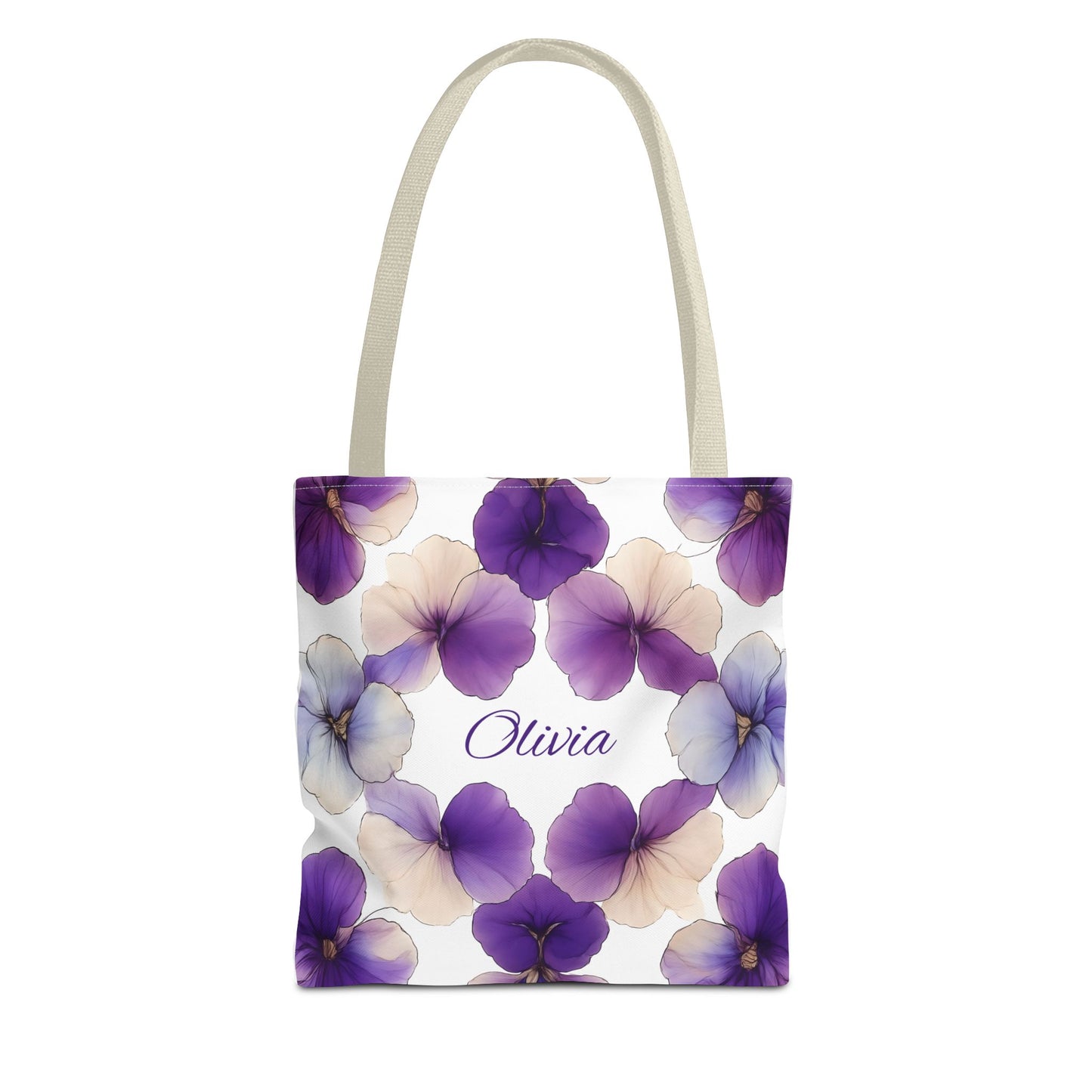 February Birth Month Flower Tote Bag, Eco-Friendly Reusable Grocery Shopping Bag, Floral Gift, Gift For Bridesmaids