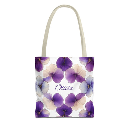 February Birth Month Flower Tote Bag, Eco-Friendly Reusable Grocery Shopping Bag, Floral Gift, Gift For Bridesmaids