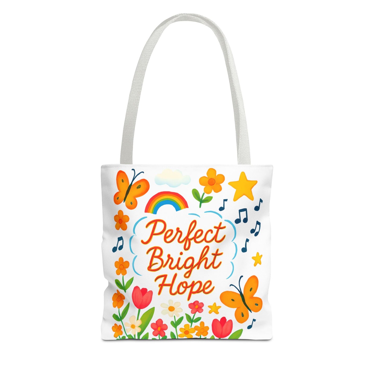 Perfect Bright Hope Floral Tote Bag, Colorful Reusable Eco-Friendly Shopping Bag, Gift for Her, Spring Tote, Everyday Use, Tote with Butterflies