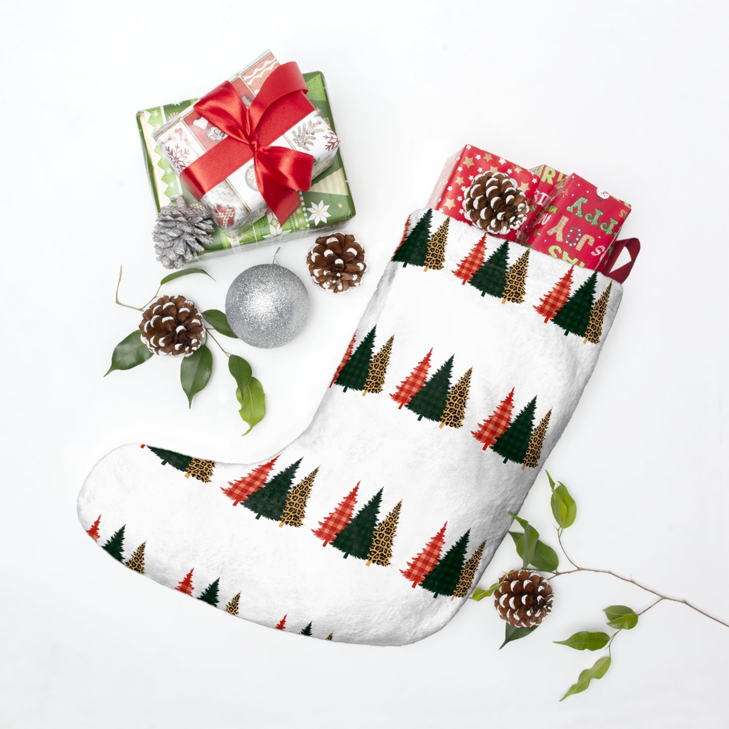 Personalized Christmas Stocking, Custom Tartan Tree Holiday Sock, First Christmas Gift for Kids, Festive Decor for Christmas, Unique [...]