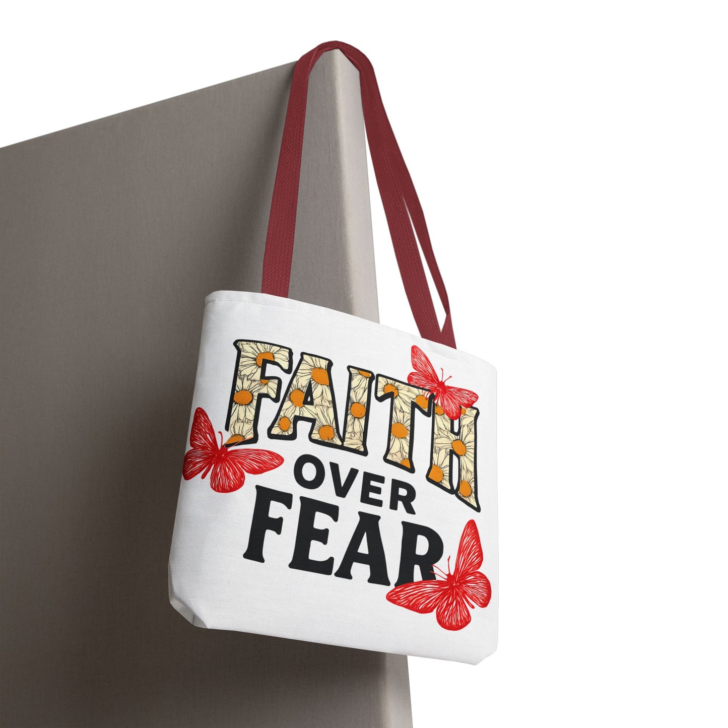 Inspiring Tote Bag – Faith Over Fear, Motivational Gift, Carry All Bag, Everyday Use, Women’s Tote, Uplifting Accessories