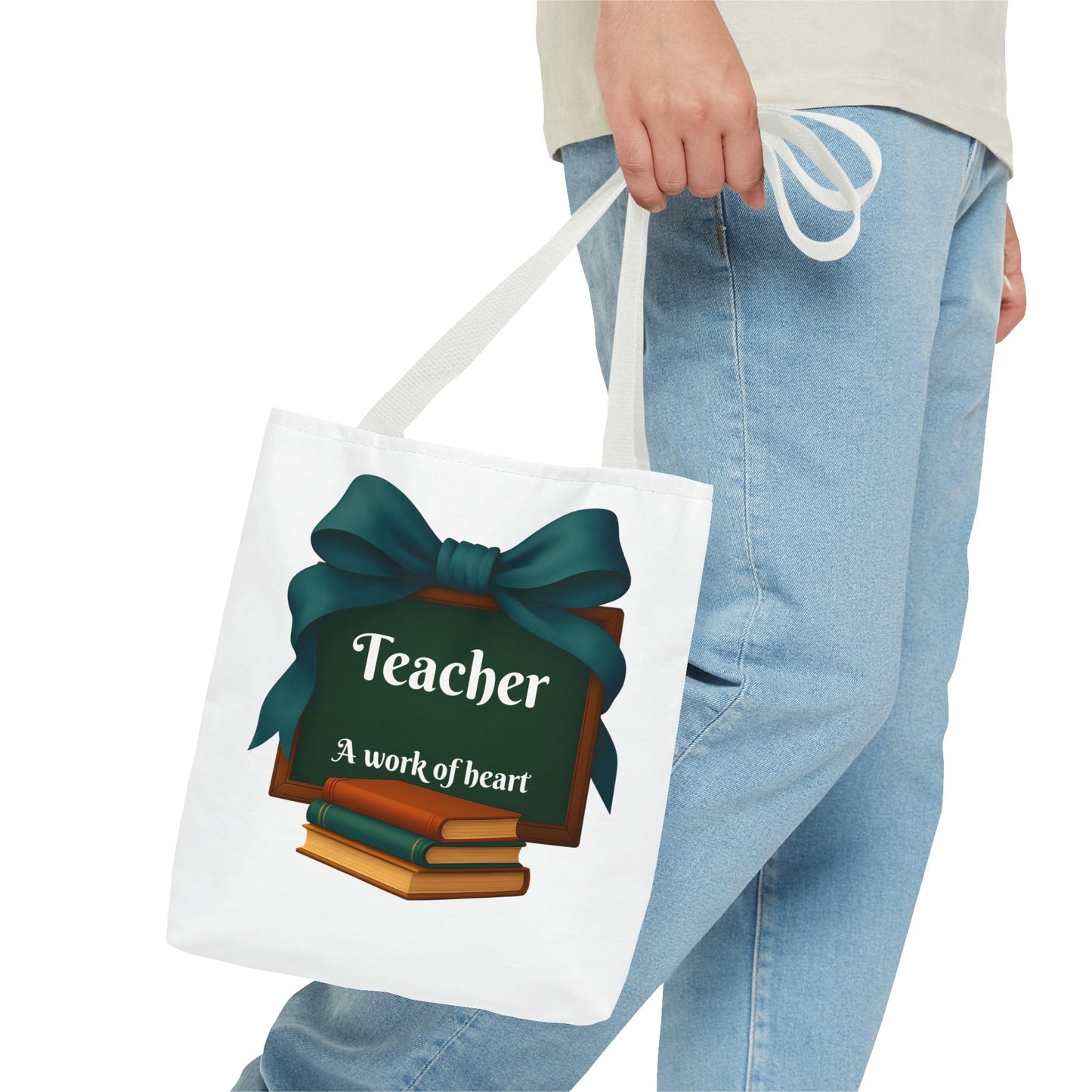 Personalize Unisex Teacher Appreciation Tote Bag, Gift for Educators, Back to School, Messy Coquette Design