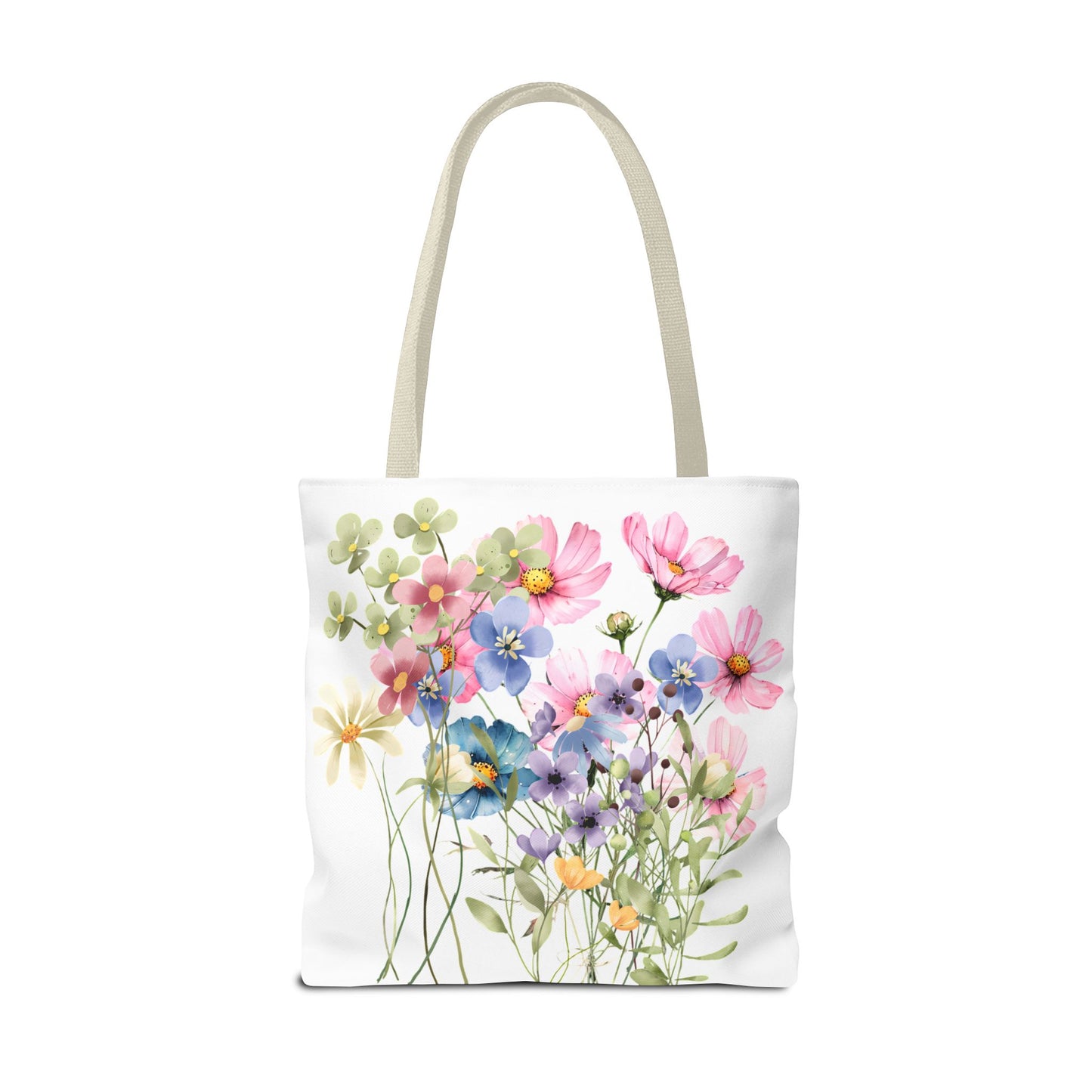 Pastel Floral Tote Bag - Pretty Wildflower Design, Reusable Eco-Friendly Shopping Bag, Gift for Her, Summer Accessory, Beach Bag