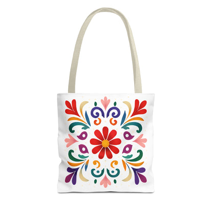 Vibrant Folk Art Floral Tote Bag, Colorful Shopping Bag, Beach Bag, Gift for Her