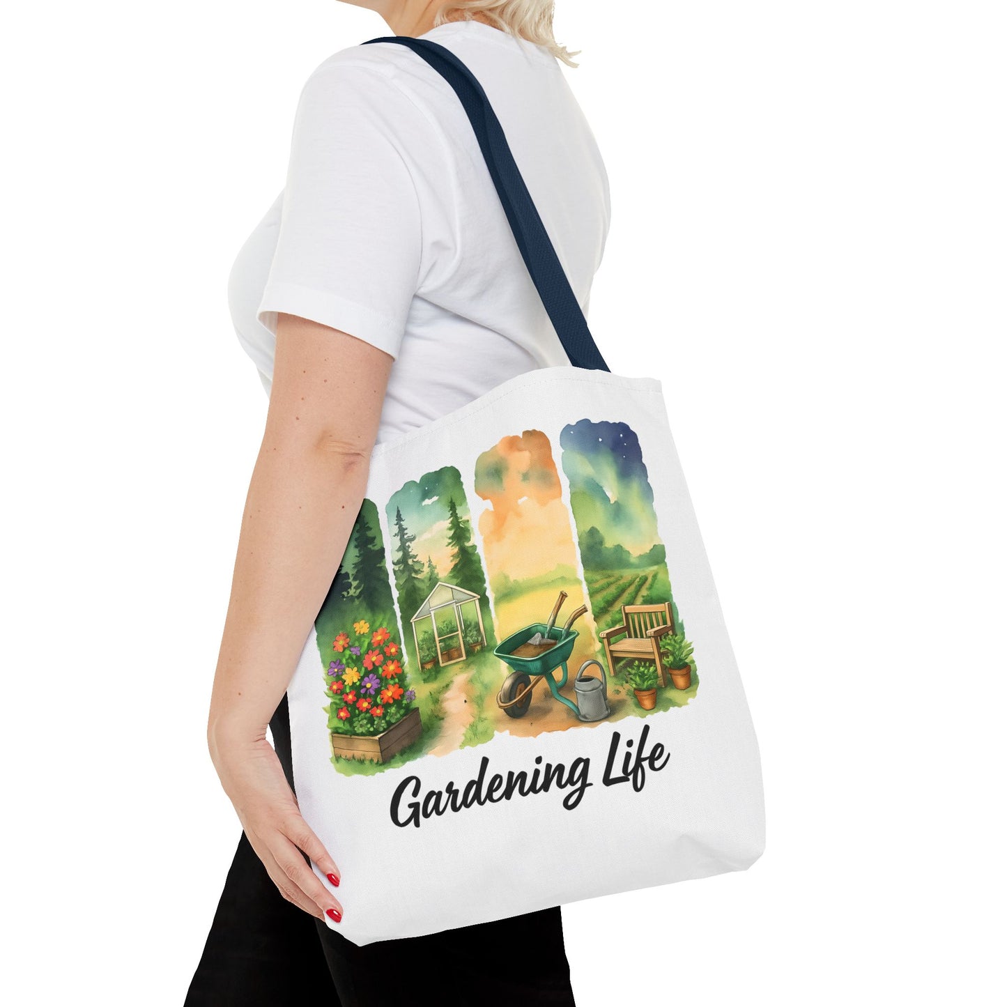 Gardening Life Tote Bag | Gardening Accessory, Shopping Bag, Gift for Gardeners, Floral Design, Reusable Tote