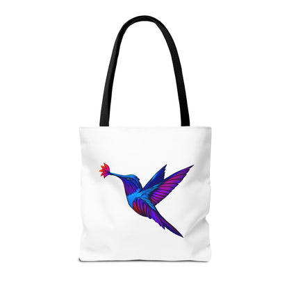 Colorful Hummingbird Tote Bag, Love Love Love Forever Shopping Bag, Vacation Carryall, Artsy Gift