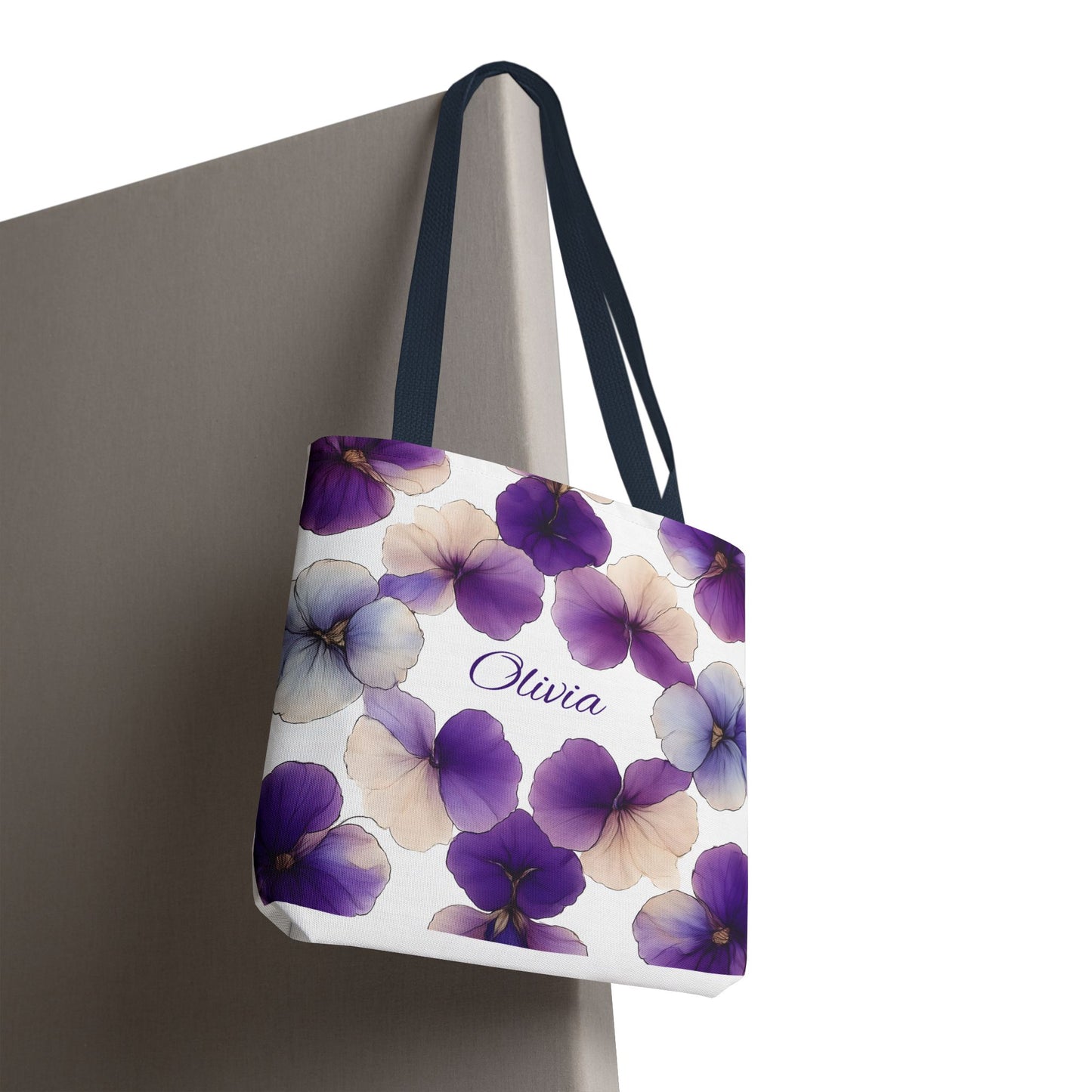 February Birth Month Flower Tote Bag, Eco-Friendly Reusable Grocery Shopping Bag, Floral Gift, Gift For Bridesmaids
