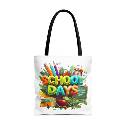 Colorful School Days Tote Bag For Students, Teachers, Back to School, Stylish Shopping Bag, Educational Gift, Eco-Friendly Reusable