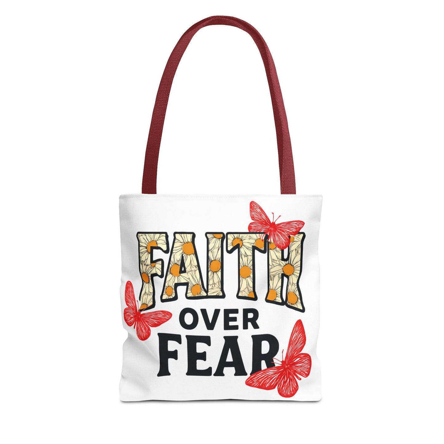 Inspiring Tote Bag – Faith Over Fear, Motivational Gift, Carry All Bag, Everyday Use, Women’s Tote, Uplifting Accessories