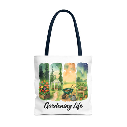 Gardening Life Tote Bag | Gardening Accessory, Shopping Bag, Gift for Gardeners, Floral Design, Reusable Tote