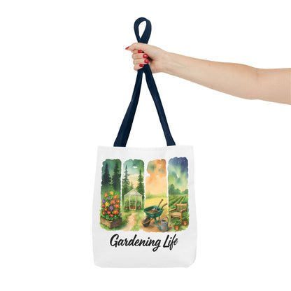 Gardening Life Tote Bag | Gardening Accessory, Shopping Bag, Gift for Gardeners, Floral Design, Reusable Tote