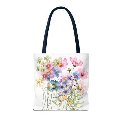 Pastel Floral Tote Bag - Pretty Wildflower Design, Reusable Eco-Friendly Shopping Bag, Gift for Her, Summer Accessory, Beach Bag
