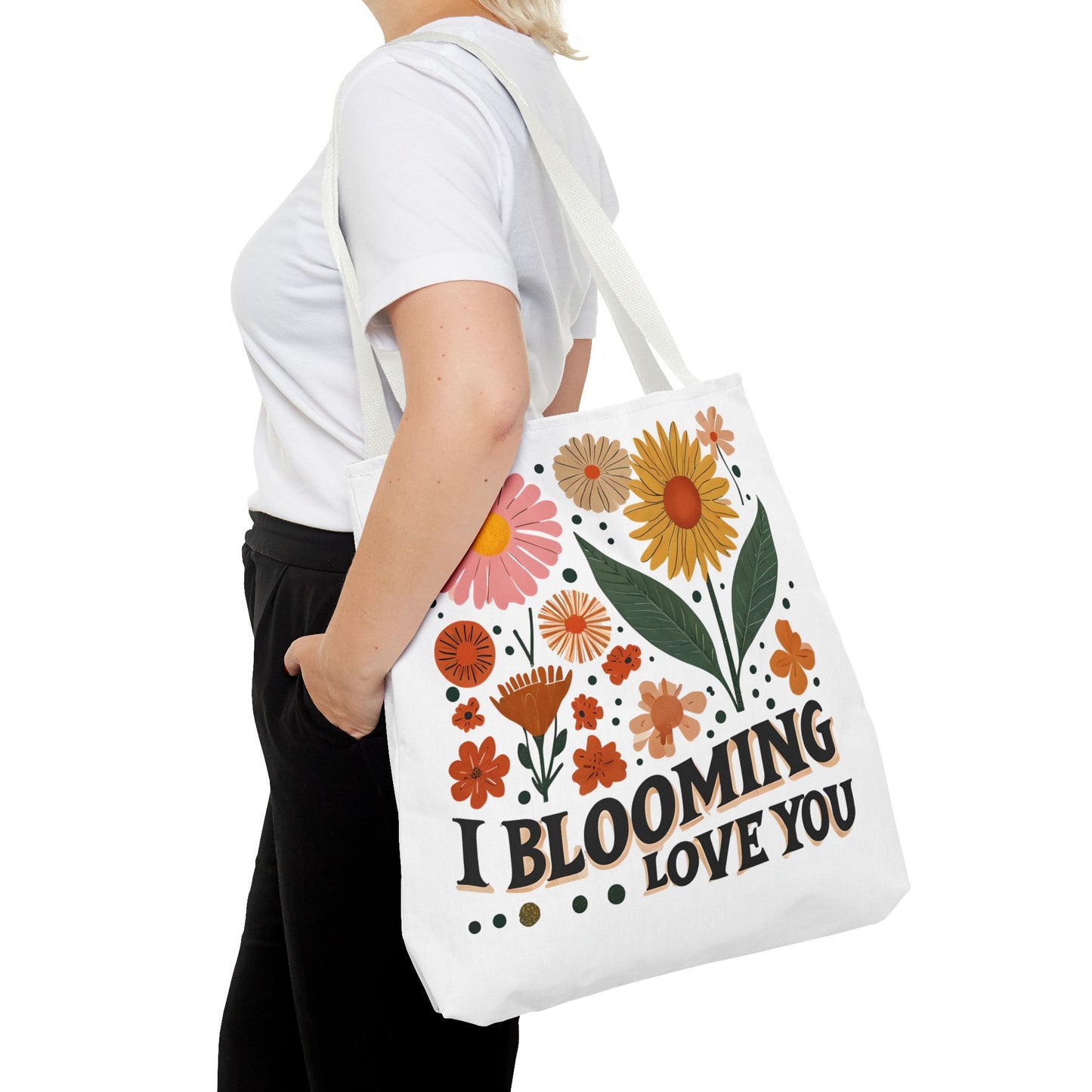 Floral Tote Bag - "I Blooming Love You" - Perfect Gift for Birthdays, Mother's Day, or Spring Celebrations, Floral Shopping Bag, [...]