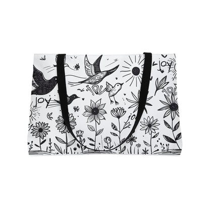Choose Joy Black and White Doodle Art Weekender Tote Bag - Perfect for Travel, Beach, Gym, or Shopping, Gifts for Her, Tote for Any Occasion