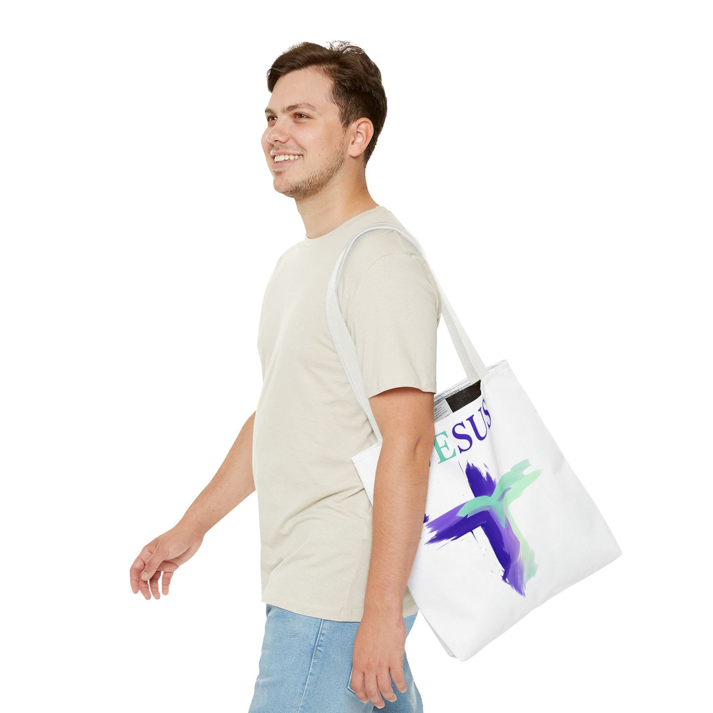 Colorful Modern Christian Tote Bag, Gift For Her, Uplifting Message, Faith Based Accessory