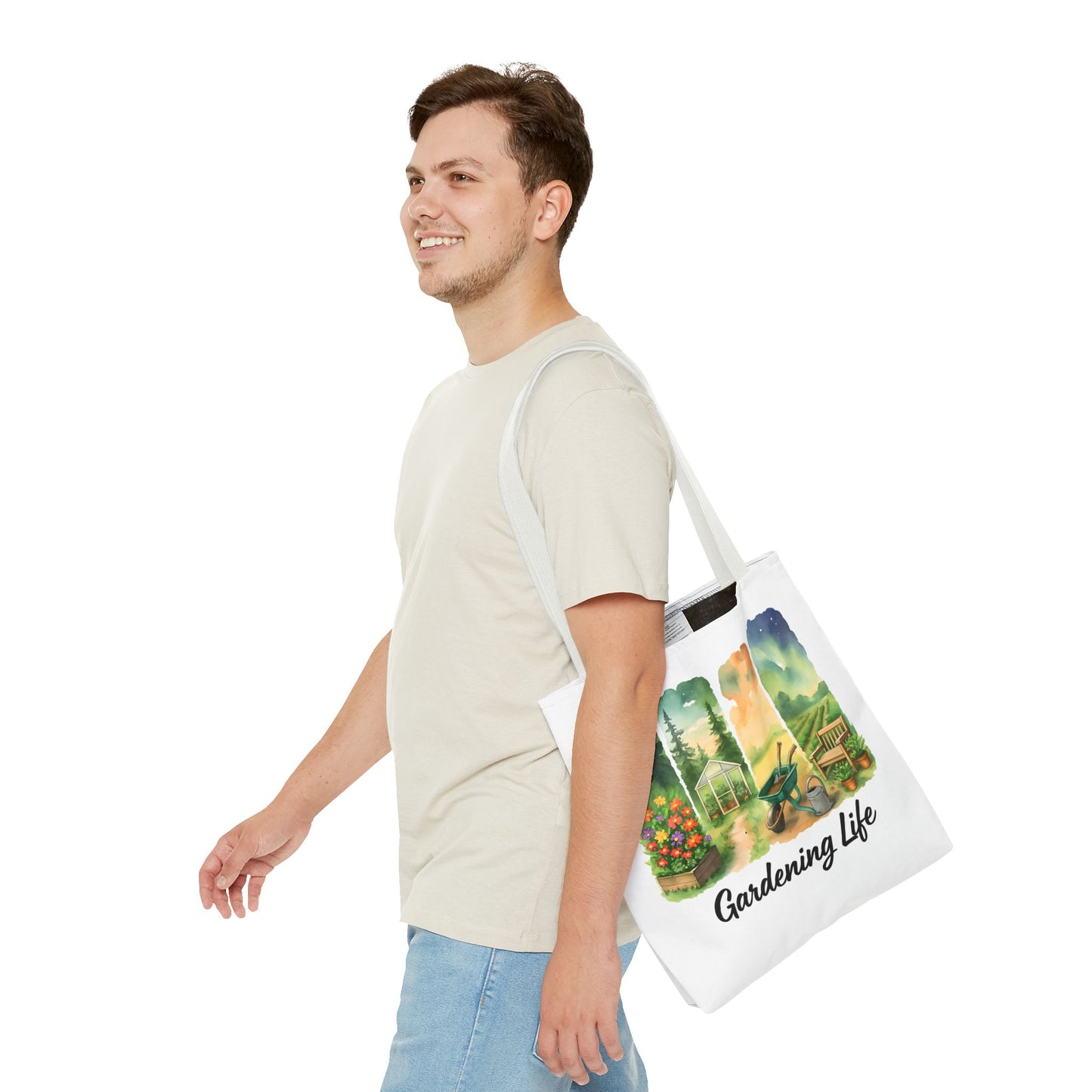 Gardening Life Tote Bag | Gardening Accessory, Shopping Bag, Gift for Gardeners, Floral Design, Reusable Tote