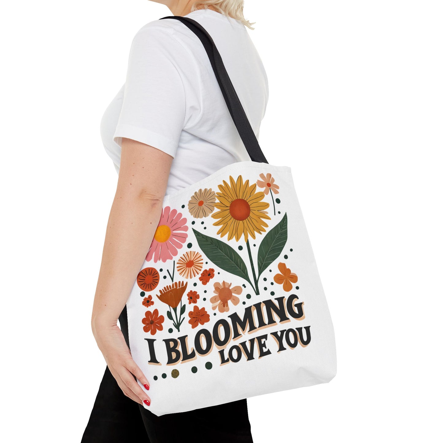 Floral Tote Bag - "I Blooming Love You" - Perfect Gift for Birthdays, Mother's Day, or Spring Celebrations, Floral Shopping Bag, [...]