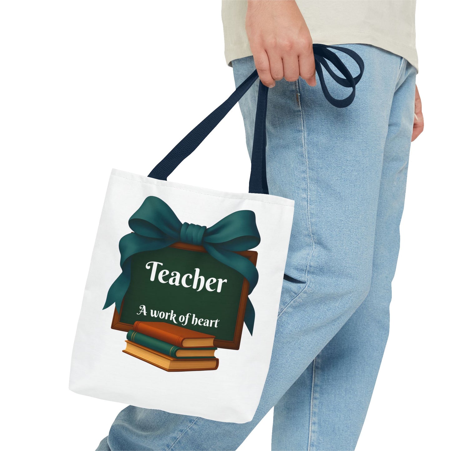 Personalize Unisex Teacher Appreciation Tote Bag, Gift for Educators, Back to School, Messy Coquette Design