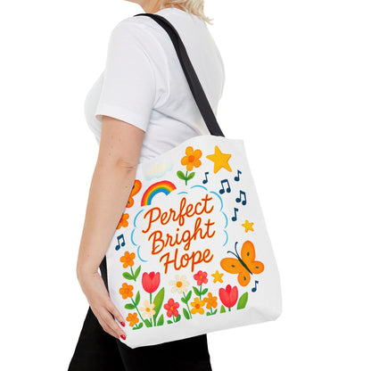 Perfect Bright Hope Floral Tote Bag, Colorful Reusable Eco-Friendly Shopping Bag, Gift for Her, Spring Tote, Everyday Use, Tote with Butterflies