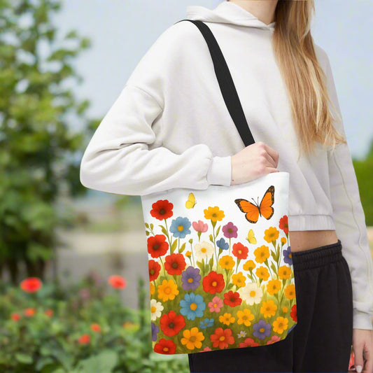 vibrant floral tote bag