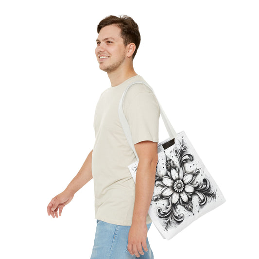 Black and White Geometric Design Tote Bag, Art Tote for Everyday Use, Eco-Friendly Gift, Unisex Design