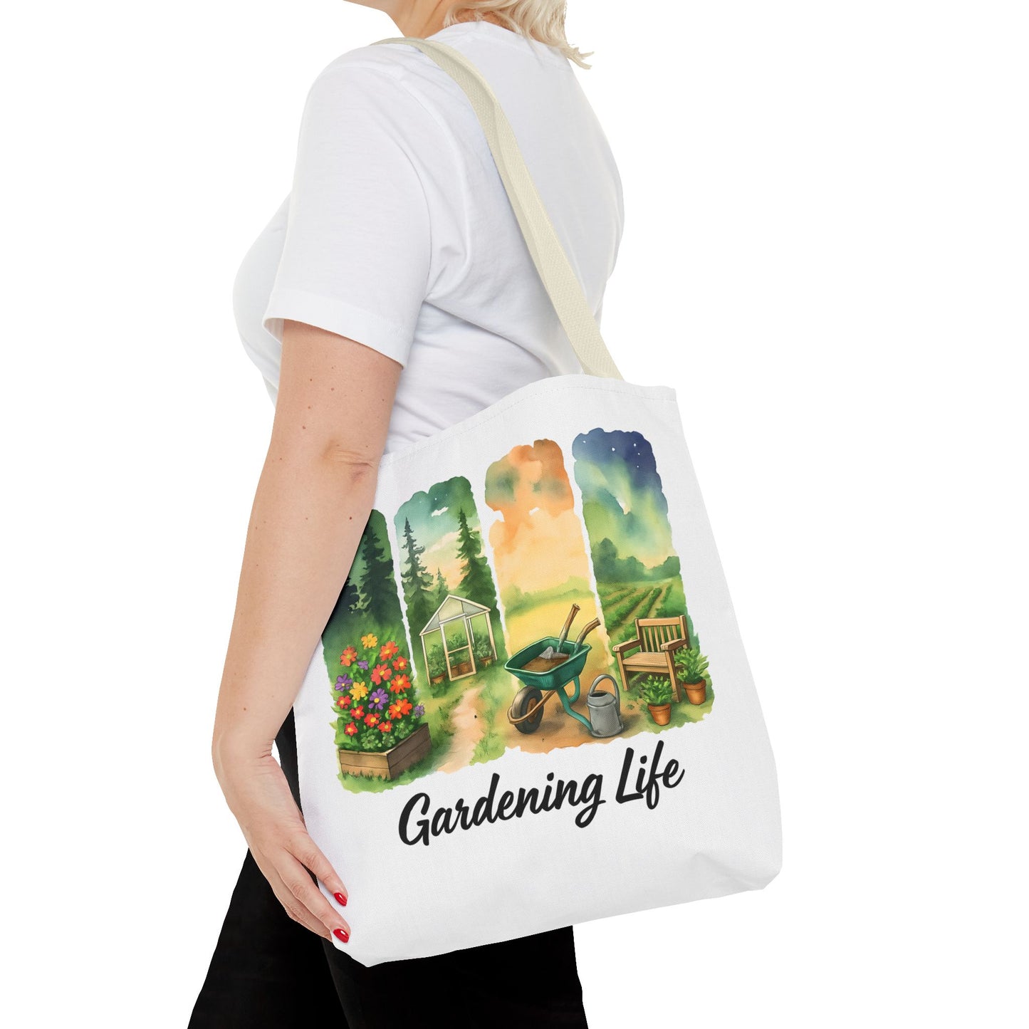 Gardening Life Tote Bag | Gardening Accessory, Shopping Bag, Gift for Gardeners, Floral Design, Reusable Tote