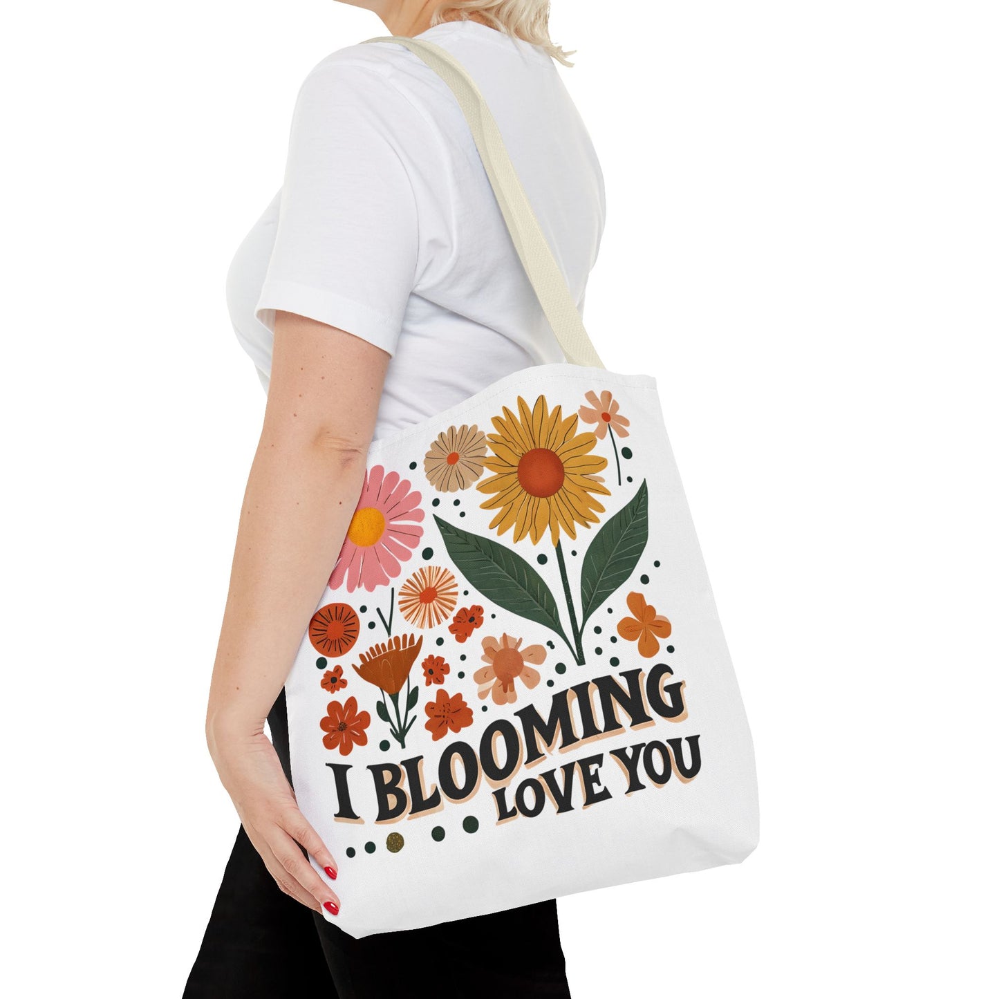 Floral Tote Bag - "I Blooming Love You" - Perfect Gift for Birthdays, Mother's Day, or Spring Celebrations, Floral Shopping Bag, [...]