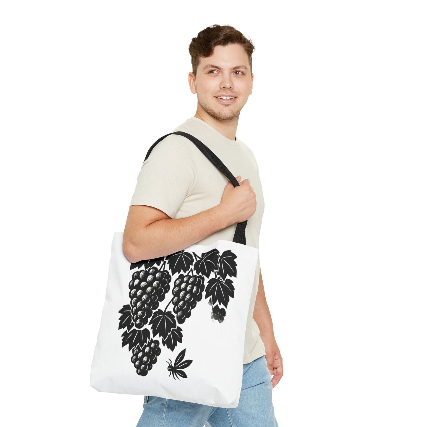 Grape Vine Tote Bag - Stylish Reusable Shopping Bag, Gift for Wine Lovers, Farmers Market Accessory, Elegant Floral Design
