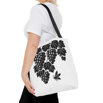 Grape Vine Tote Bag - Stylish Reusable Shopping Bag, Gift for Wine Lovers, Farmers Market Accessory, Elegant Floral Design