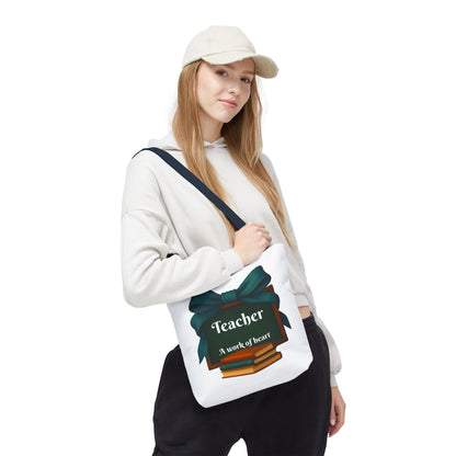 Personalize Unisex Teacher Appreciation Tote Bag, Gift for Educators, Back to School, Messy Coquette Design