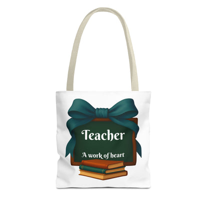 Personalize Unisex Teacher Appreciation Tote Bag, Gift for Educators, Back to School, Messy Coquette Design