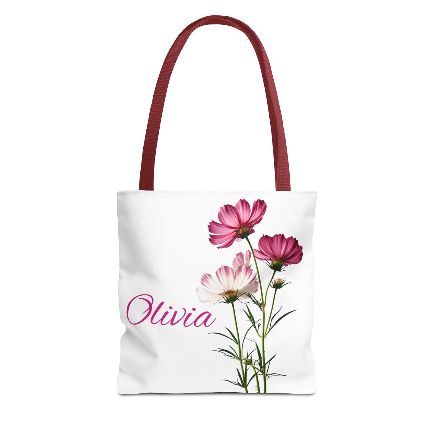 Floral Personalized Tote Bag, Custom October Birth Month Flower Design , Eco-Friendly Reusable Shopping Bag, Gift for Women