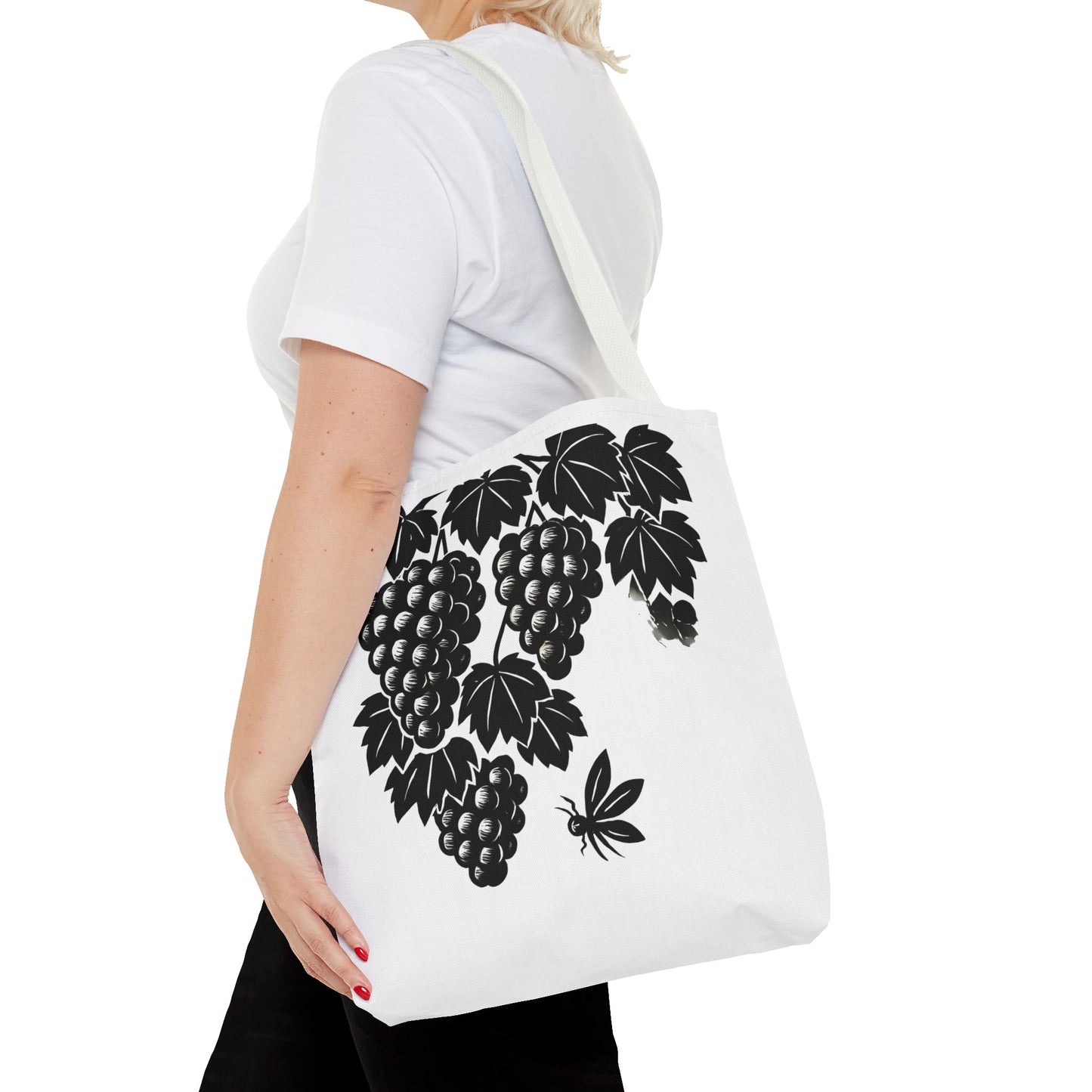 Grape Vine Tote Bag - Stylish Reusable Shopping Bag, Gift for Wine Lovers, Farmers Market Accessory, Elegant Floral Design