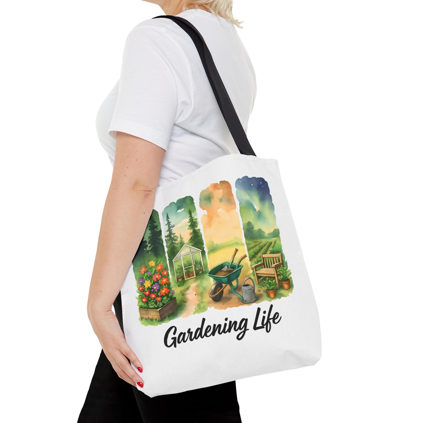 Gardening Life Tote Bag | Gardening Accessory, Shopping Bag, Gift for Gardeners, Floral Design, Reusable Tote