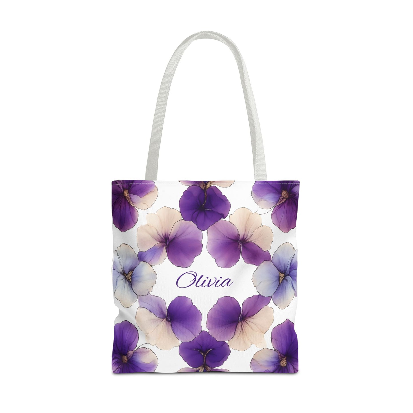 February Birth Month Flower Tote Bag, Eco-Friendly Reusable Grocery Shopping Bag, Floral Gift, Gift For Bridesmaids