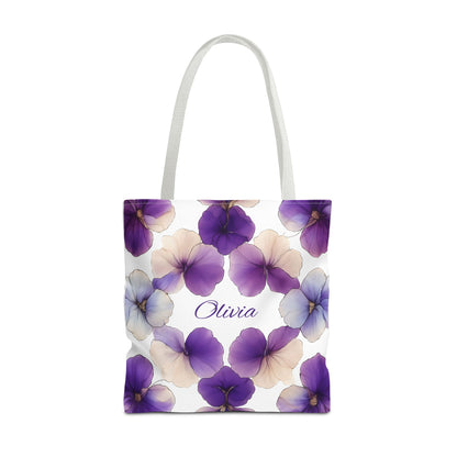 February Birth Month Flower Tote Bag, Eco-Friendly Reusable Grocery Shopping Bag, Floral Gift, Gift For Bridesmaids