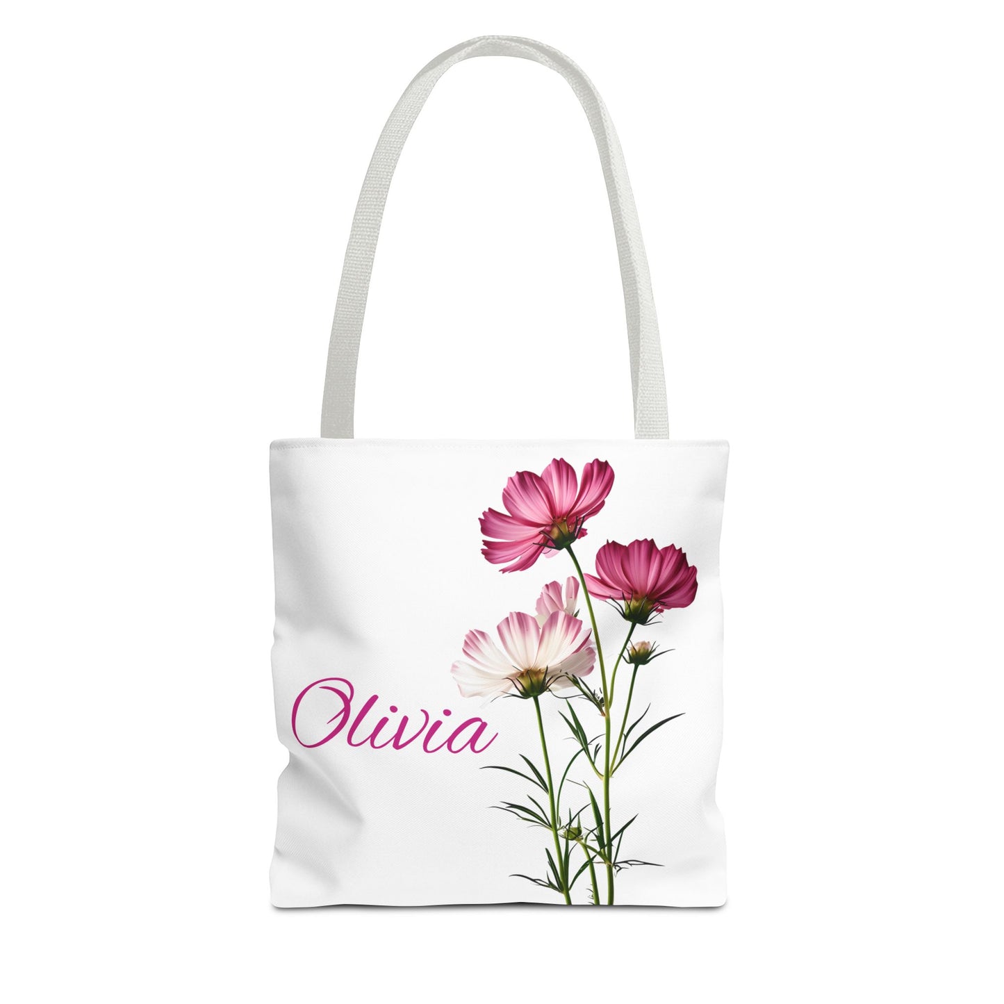 Floral Personalized Tote Bag, Custom October Birth Month Flower Design , Eco-Friendly Reusable Shopping Bag, Gift for Women