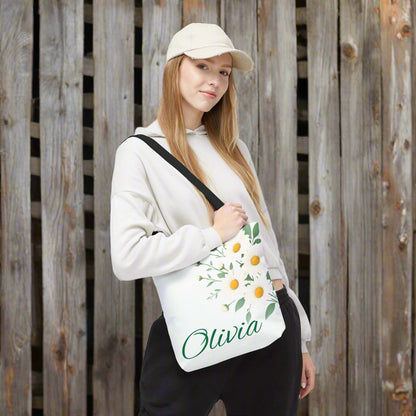 personalized daisy birthflower tote