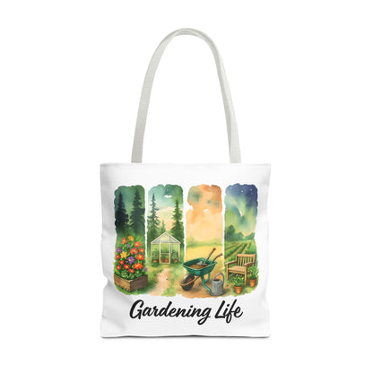 Gardening Life Tote Bag | Gardening Accessory, Shopping Bag, Gift for Gardeners, Floral Design, Reusable Tote