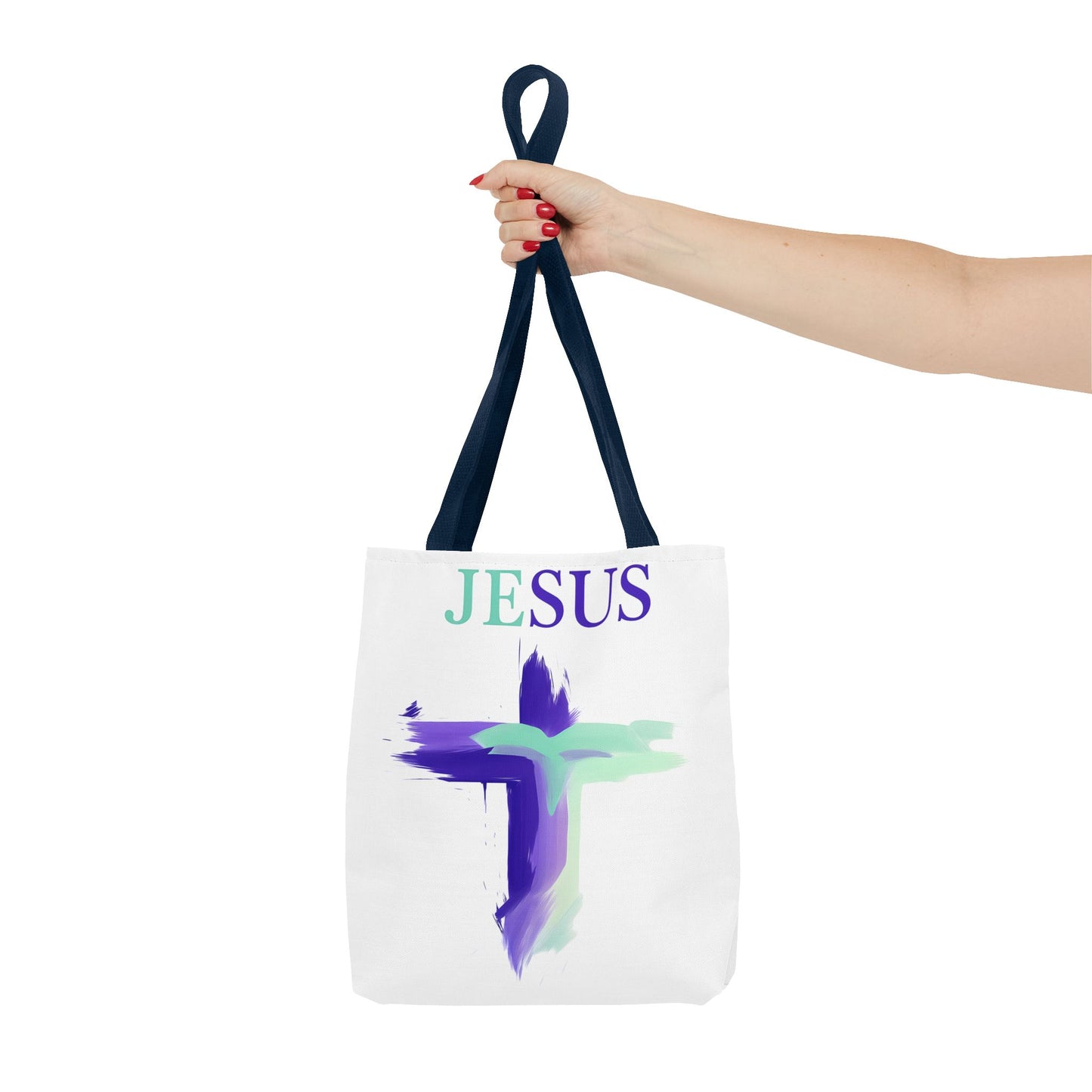 Colorful Modern Christian Tote Bag, Gift For Her, Uplifting Message, Faith Based Accessory